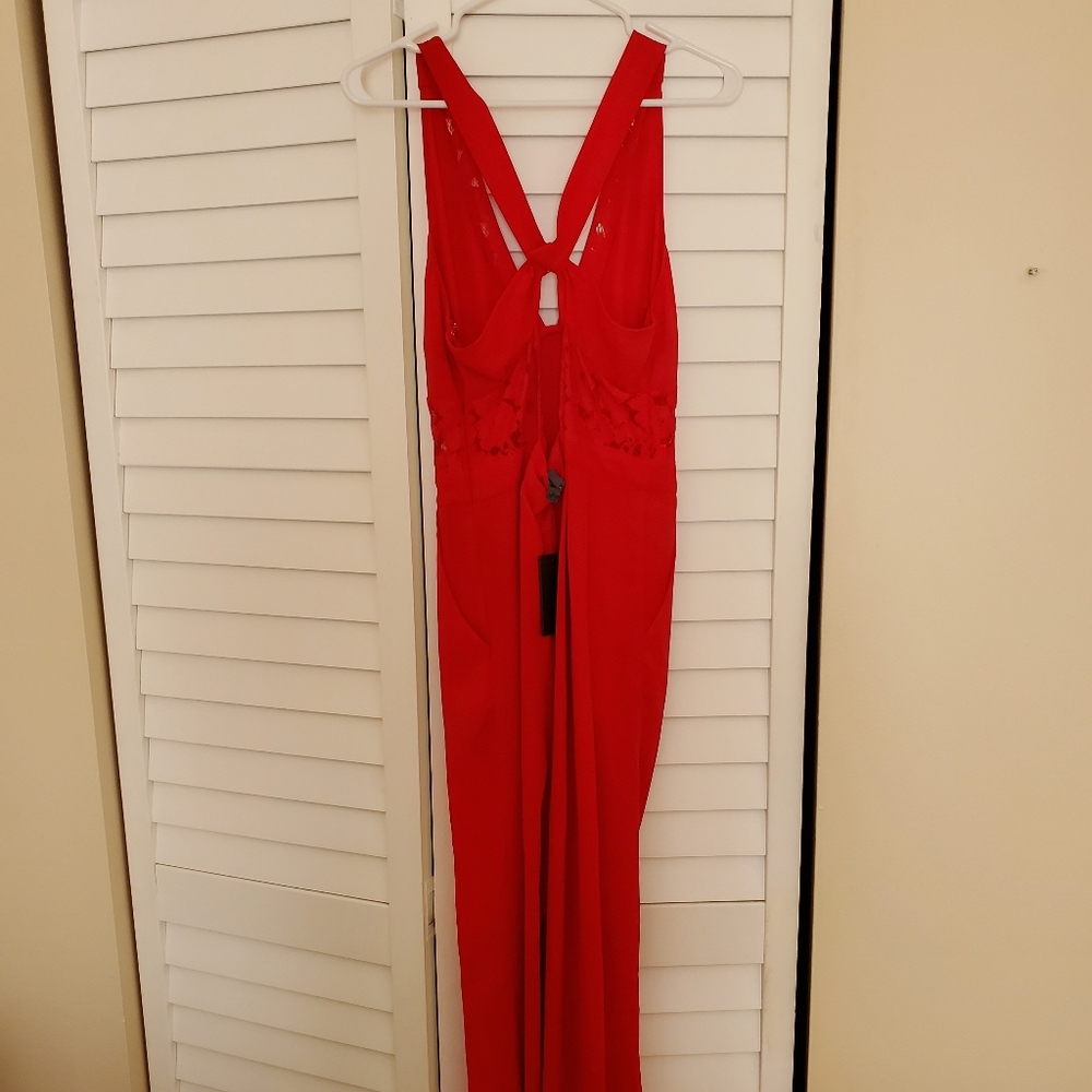 Sexy Red Guess Jumpsuit with Lace Cutouts BNWT